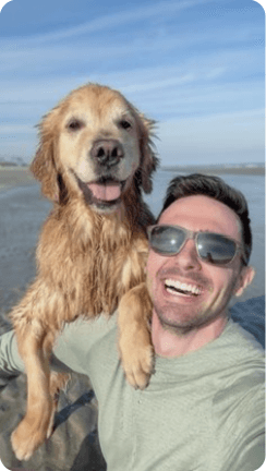 Beach day with Rex